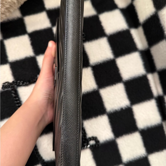 Saint Laurent Groan De Poudre monogram medium Cassandre wallet on chain so black - Picture 5 of 10